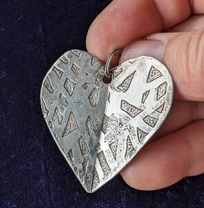 Vintage 925 Sterling Silver Handmade Heart Pendant